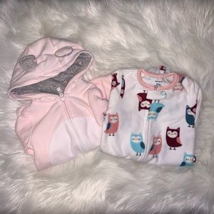 baby girl fleece jumsuits bundle